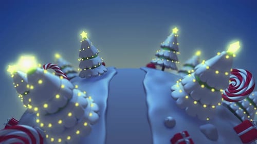 Animated Christmas Snow Path Reveal Opener