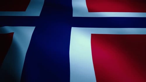 Norway Flag Waving Seamless Loop