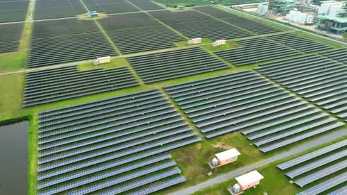 Solaranlage aus der Vogelperspektive.
