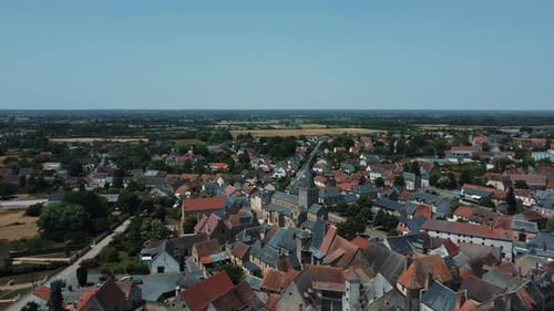 Drone view of Saint Pierre le Moutier
