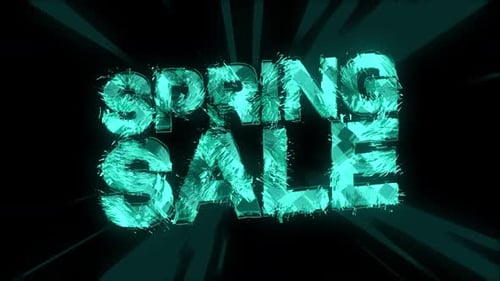 Titre déformé des soldes de printemps avec fond de ligne tremblant