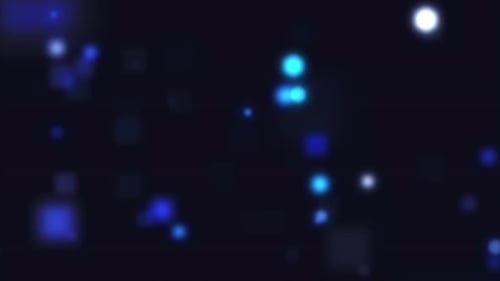 Floating Blue Glowing Particles Abstract Background