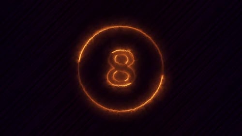 Energetic Fiery Digital Countdown with Glowing Numbers