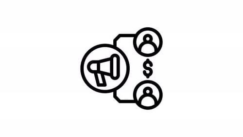 Animated Icons Connecting Marketing, People, and Income