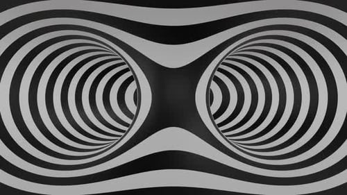Hypnotic Abstract Black and White Stripes Tunnel Optical Illusion