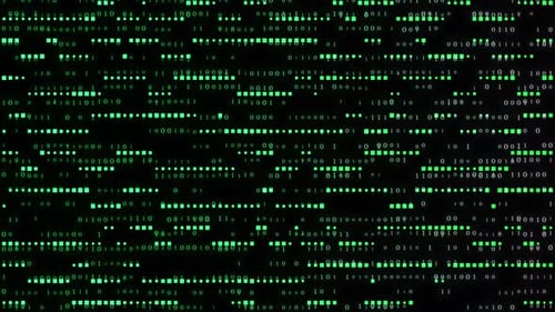 Digital Computer Data Animation, Abstract Big Data Futuristic Background. Computer Dot Animated
