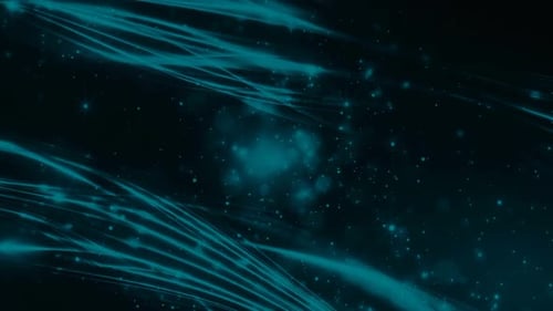 Green Glowing Lights Lines And Shiny Stars Motion