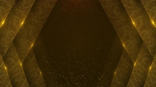 Shimmering Golden Geometric Lines Animated Background