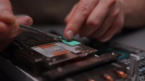 Computer Repair Close Up, Replacing Thermal Paste