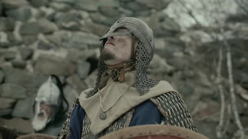 Man in Armor Holding Sword, Raising Torch