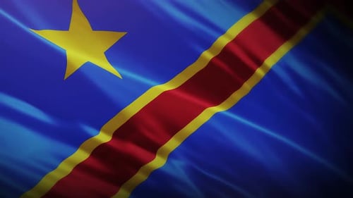 Waving Flag Animation with Blue Red and Yellow Colors