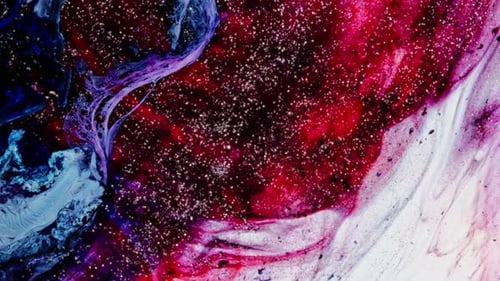 Abstract Motion of Fluid Paint Nebula