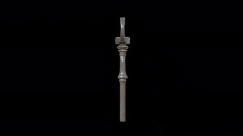 Antique Skeleton Key Rotating on Black Background