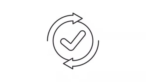 Animated Refresh Sync and Checkmark Icon Loop