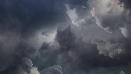 dark clouds and thunderstorm among cumulonimbus in the sky
