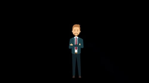 Young Business Man Cartoon Character Alpha Channel