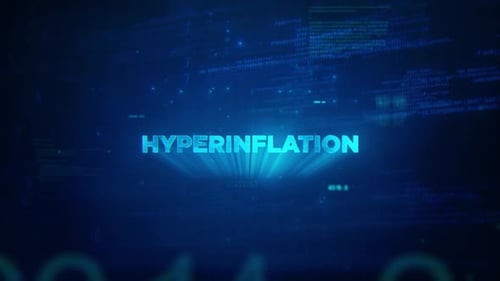 Hyperinflation Glitch Text Reveal in Futuristic Digital Style