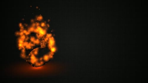 Background with Black Fireball, Fire Particles, 3D Render, Shape, Exclusive, Reflection
