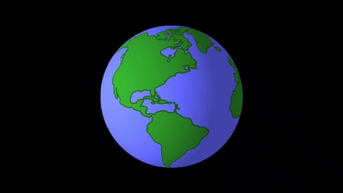 planet earth cartoon, with alpha channel