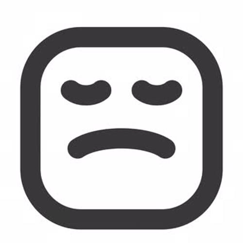 Flat Design Animated Sad Face Blinking Icon