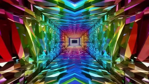 Colorful Geometric Crystal Tunnel Loop