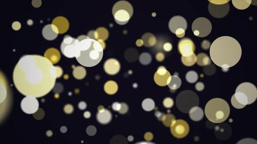 Modern Golden and White Bokeh Particles Floating Background Loop