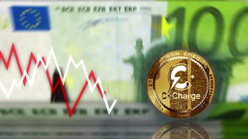 Pièce de carburant cryptée C Charge CCHG EV de plus de 100 billets d'euros en boucle