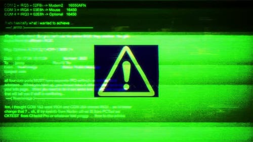 Warning On Digital Screen Message On Computer Screens