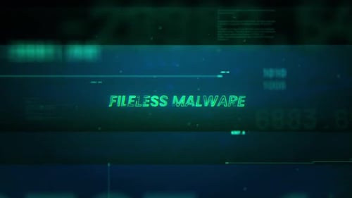 Dateilose Malware auf Noise Glitch Error Technology Futuristischer Datenhintergrund