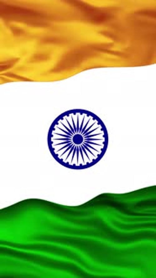 Waving Indian Flag Animation in Vertical Format