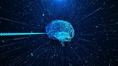 Futuristisches Schnittstellenkonzept für das menschliche Gehirn, Gehirnscan-Technologie, Neurochirurgie, Diagnose