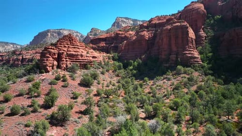 Luftaufnahme der Felsformationen des Red Canyon, Vereinigte Staaten.