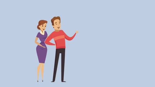 Animated Flat Design Characters Talking and Gesturing