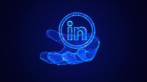 Futuristic Digital Hand Reveals Rotating Icon Logo