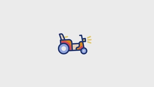 2D Flat Design Agriculture Tractor Icon Animation