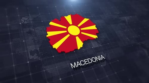 Macedonia Flag Map Digital Reveal Title Animation
