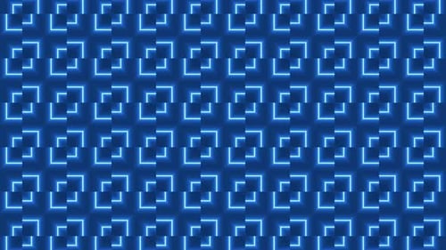 Seamless Blue Neon Rhombus Pattern Loop Background