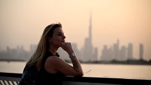 Experience the Stunning Sunset at Dubai Creek Harbour with the Iconic Skyline of Dubai Business City