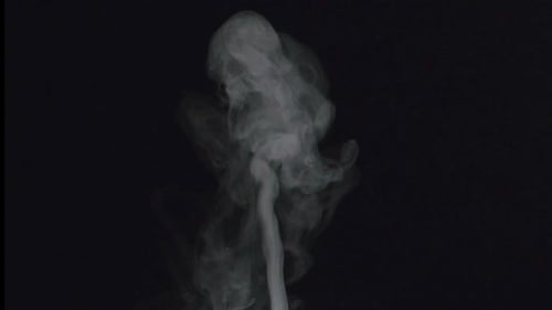 Ethereal White Smoke Rising on Black Background