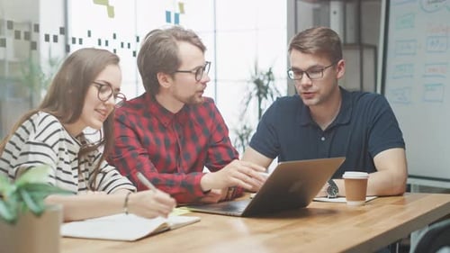 Team Brainstorming Project at Office Meeting