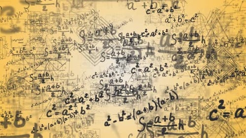 Animated Scientific Formulas and Geometric Patterns Background