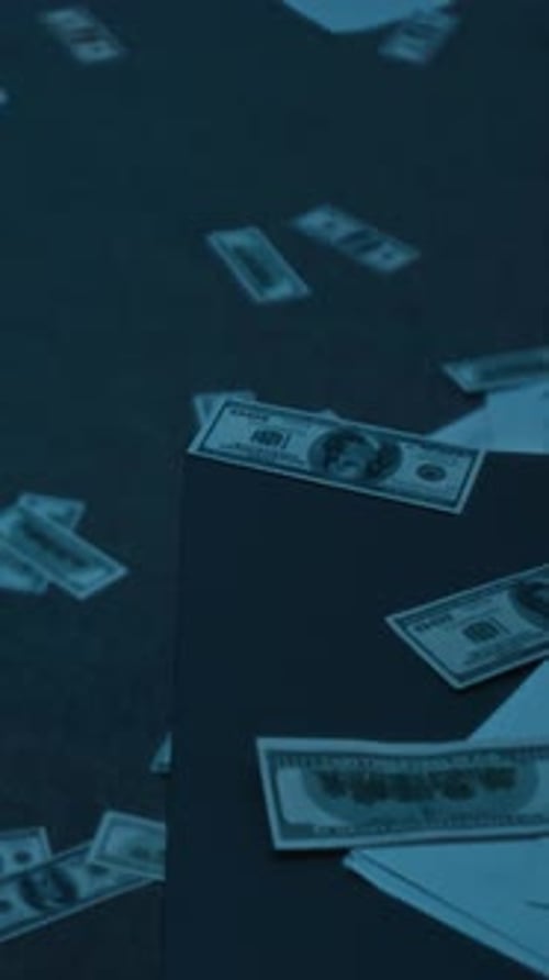 US Banknotes Scattered All over Carpet and Office Table after Overnight Robbery