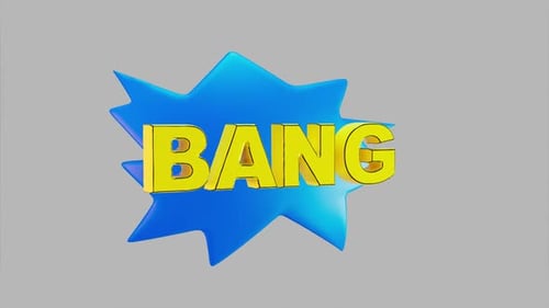 Animation der Inschrift „Bang“ zum Thema Emotionen und Reaktionen in sozialen Netzwerken