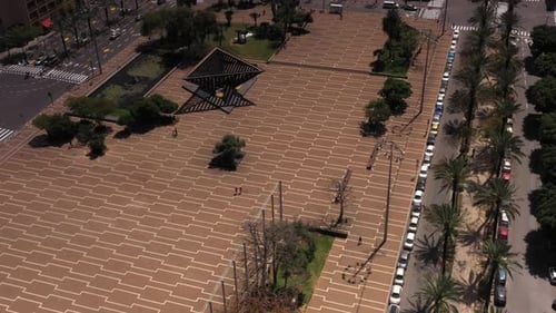 Vista aérea de la plaza Rabin en Tel Aviv