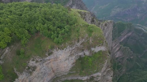 The magical atmosphere of the mountains. Aerial view.