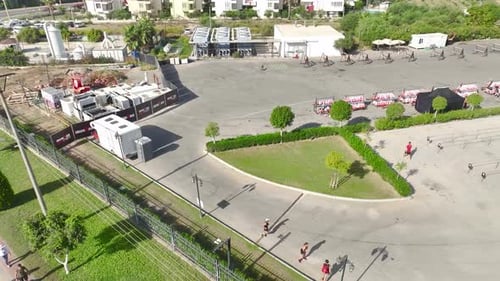 Aerial View Triathlon Glory Amongst the Waves A Spectacular Competition