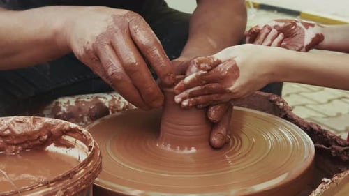 Shaping A Clay Pot In A Ceramics Workshop 51