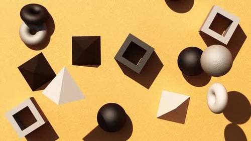 Abstract 3D Geometric Shapes Moving Background