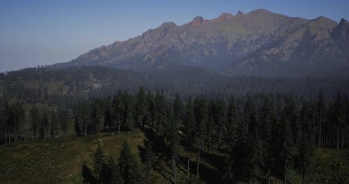 Mountain Landscape with Lush Forests Under Clear Blue Sky During Daylight