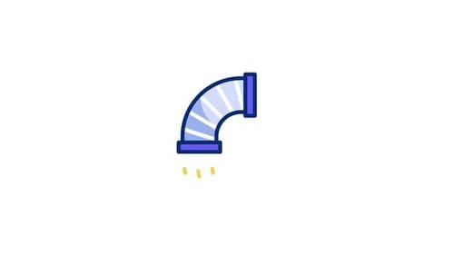 Animated Flow in an Elbow Pipe Icon